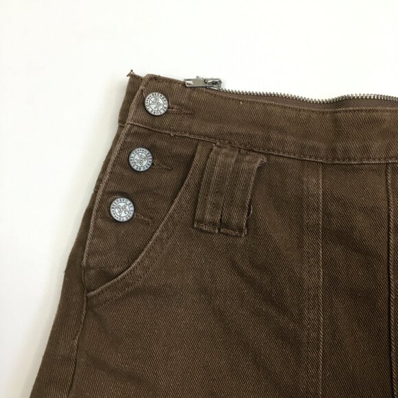 AELFRIC EDEN Brown Logo Hardware Wide Leg Denim jeans - Picture 4 of 12